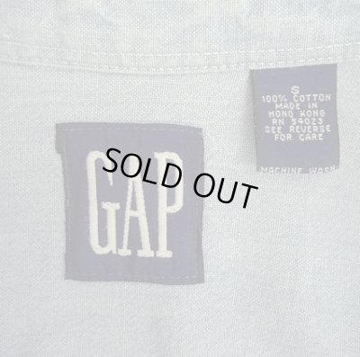 画像2: 90'S GAP 旧タグ 長袖 シャンブレーシャツ ブルー (VINTAGE)