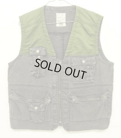 画像1: 90'S BUGLE BOY ナイロン/キャンバス フォトグラファーベスト オリーブ/チャコール (VINTAGE)