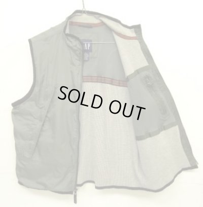 画像3: 90'S GAP 旧タグ 裏地サーマル フルジップ ナイロンベスト カーキ (VINTAGE)