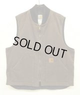 11'S CARHARTT 裏地キルティング ダックベスト ダークブラウン メキシコ製 (VINTAGE)