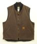 画像1: 11'S CARHARTT 裏地キルティング ダックベスト ダークブラウン メキシコ製 (VINTAGE) (1)