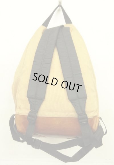 画像4: 70'S EASTPAK "NEWSタグ" ボトムレザー ナイロン バックパック ベージュ USA製 (VINTAGE)