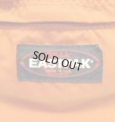 画像3: 90'S EASTPAK 旧タグ ボトムレザー ナイロン バックパック オレンジ USA製 (VINTAGE)