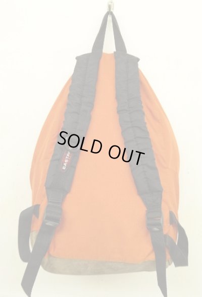 画像4: 90'S EASTPAK 旧タグ ボトムレザー ナイロン バックパック オレンジ USA製 (VINTAGE)