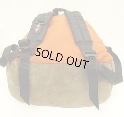 画像7: 90'S EASTPAK 旧タグ ボトムレザー ナイロン バックパック オレンジ USA製 (VINTAGE)