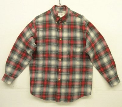画像1: 90'S J.CREW 旧タグ 長袖 フランネルシャツ オンブレチェック (VINTAGE)