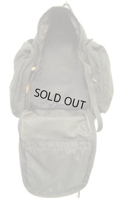 画像5: 80'S EASTPAK 旧タグ 両サイド収納付き ボトムレザー ナイロン バックパック ブラック USA製 (VINTAGE)