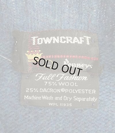 画像2: 70'S TOWNCRAFT ラグランスリーブ クルーネックニット ブルー (VINTAGE)