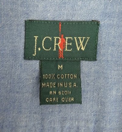 画像2: 90'S J.CREW 旧タグ 長袖 シャンブレー ワークシャツ ブルー USA製 (VINTAGE)