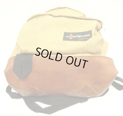 画像6: 70'S EASTPAK "NEWSタグ" ボトムレザー ナイロン バックパック ベージュ USA製 (VINTAGE)