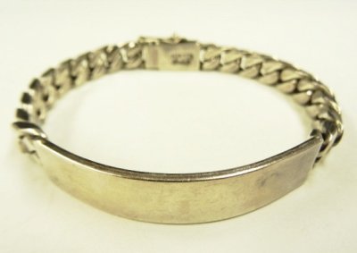 画像1: シルバー925 IDブレスレット シルバー メキシコ(TAXCO)製 (VINTAGE)