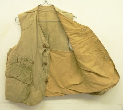 画像4: 40'S UNKNOWN ハーフムーンポケット ハンティングベスト (VINTAGE)