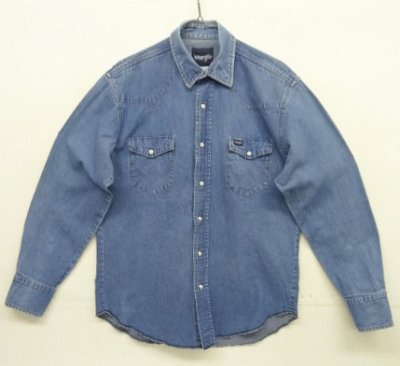 画像1: 00'S WRANGLER "MS70119" デニム ウエスタンシャツ ライトインディゴ (VINTAGE)