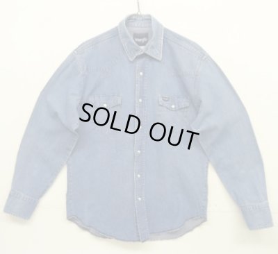 画像1: 00'S WRANGLER "MS70119" デニム ウエスタンシャツ ライトインディゴ (VINTAGE)