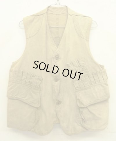 画像1: 40'S UNKNOWN ハーフムーンポケット ハンティングベスト (VINTAGE)