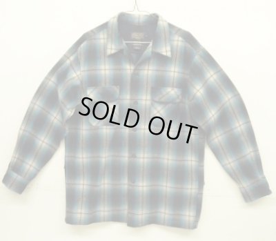 画像1: 00'S PENDLETON "BOARD SHIRT" ウール オープンカラーシャツ オンブレチェック (MINT CONDITION)