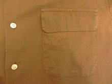 他の写真2: 70'S MORVAL コットンギャバジン 長袖 オープンカラーシャツ ブラウン玉虫色 (VINTAGE)