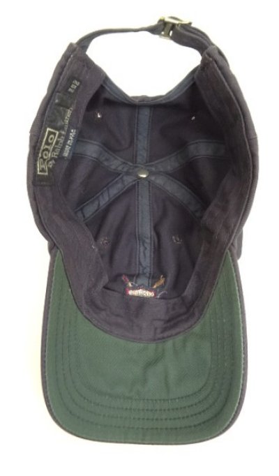 画像5: 90'S RALPH LAUREN クレストロゴ ベースボールキャップ ネイビー USA製 (VINTAGE)