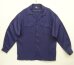 画像1: 90'S RALPH LAUREN レーヨン/ウール 長袖 オープンカラーシャツ ネイビー (VINTAGE) (1)