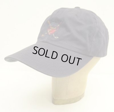 画像1: 90'S RALPH LAUREN クレストロゴ ベースボールキャップ ネイビー USA製 (VINTAGE)