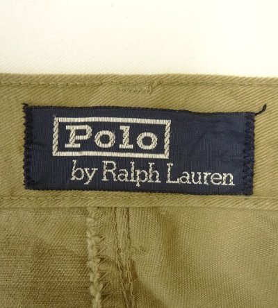 画像2: 90'S RALPH LAUREN ツープリーツ モールスキンパンツ 42TALONジップ タン USA製 (VINTAGE)