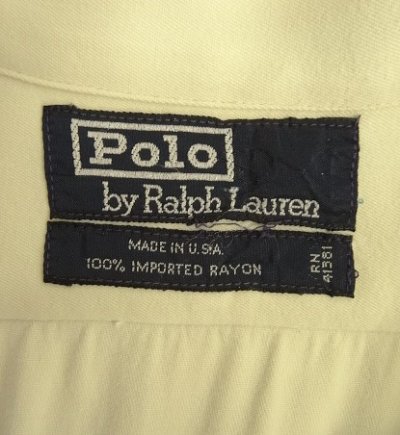 画像2: 90'S RALPH LAUREN レーヨン 長袖 オープンカラーシャツ オフホワイト USA製 (VINTAGE)