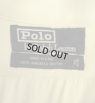 画像2: 90'S RALPH LAUREN レーヨン 長袖 オープンカラーシャツ オフホワイト USA製 (VINTAGE)