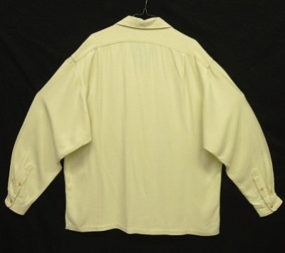 画像3: 90'S RALPH LAUREN レーヨン 長袖 オープンカラーシャツ オフホワイト USA製 (VINTAGE)