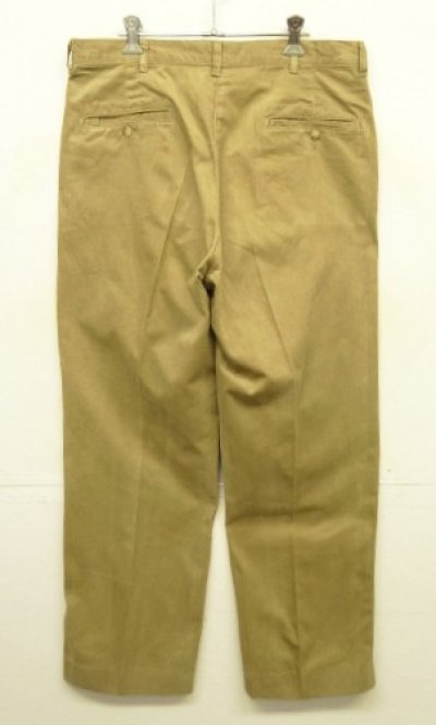 画像5: 90'S RALPH LAUREN ツープリーツ モールスキンパンツ 42TALONジップ タン USA製 (VINTAGE)