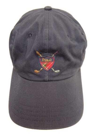 画像2: 90'S RALPH LAUREN クレストロゴ ベースボールキャップ ネイビー USA製 (VINTAGE)