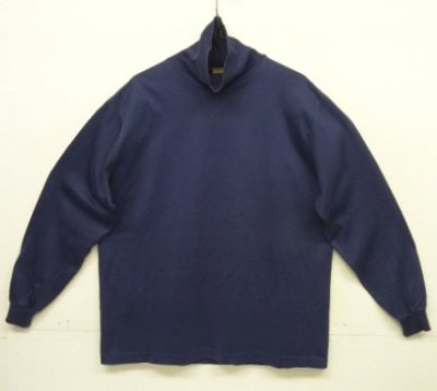 画像1: 90'S CROSS CREEK タートルネック 長袖 Tシャツ ネイビー USA製 (VINTAGE)