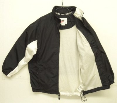 画像3: 90'S NIKE 白タグ 裏地付き ナイロンジャケット ブラック/ホワイト (VINTAGE)