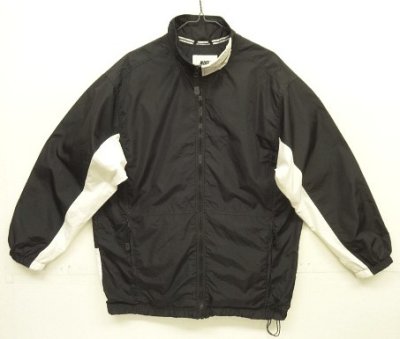 画像1: 90'S NIKE 白タグ 裏地付き ナイロンジャケット ブラック/ホワイト (VINTAGE)