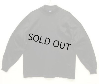 画像1: 90'S LANDS' END モックネック 長袖 Tシャツ ブラック USA製 (VINTAGE)