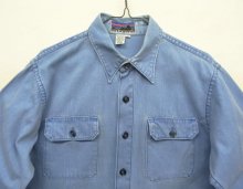 他の写真1: 70'S PATAGONIA 初期タグ キャンバス 長袖 ワークシャツ ブルー 香港製 (VINTAGE)