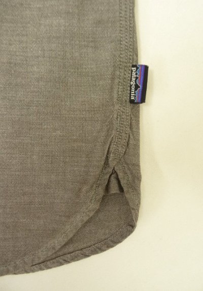 画像3: PATAGONIA メタルボタン マチ付き 長袖 シャンブレーシャツ ブラウン (USED)