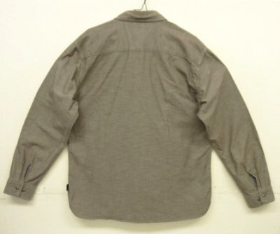 画像4: PATAGONIA メタルボタン マチ付き 長袖 シャンブレーシャツ ブラウン (USED)