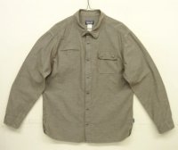 PATAGONIA メタルボタン マチ付き 長袖 シャンブレーシャツ ブラウン (USED)