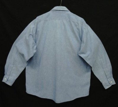 画像3: 80'S OSH KOSH B'GOSH 三角タグ コットン100% 長袖 シャンブレーシャツ ブルー (VINTAGE)