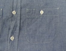 他の写真2: 70'S WASHINGTON DEE CEE コットン100% 長袖 シャンブレーシャツ ブルー USA製 (VINTAGE)
