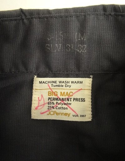 画像2: 70'S BIG MAC "PERMANENT PRESS" 長袖 ワークシャツ チャコール (DEADSTOCK)