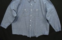 他の写真3: 70'S WASHINGTON DEE CEE コットン100% 長袖 シャンブレーシャツ ブルー USA製 (VINTAGE)