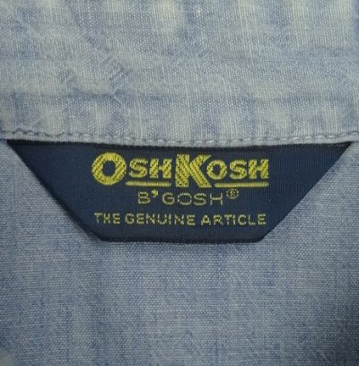 画像2: 80'S OSH KOSH B'GOSH 三角タグ コットン100% 長袖 シャンブレーシャツ ブルー (VINTAGE)