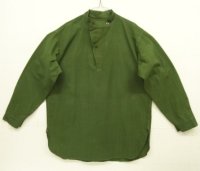 50'S スウェーデン軍 M55 初期モデル スタンドカラーシャツ ダークグリーン (DEADSTOCK)