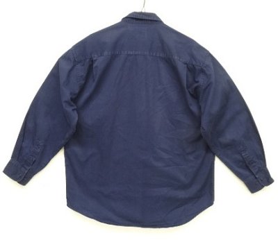 画像4: 90'S GAP 旧タグ コットンツイル 長袖 ワークシャツ ネイビー (VINTAGE)