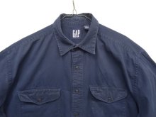 他の写真1: 90'S GAP 旧タグ コットンツイル 長袖 ワークシャツ ネイビー (VINTAGE)