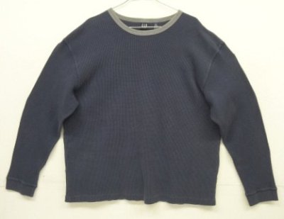 画像1: 90'S GAP 旧タグ サーマル 長袖 Tシャツ ネイビー/グレートリム (VINTAGE)