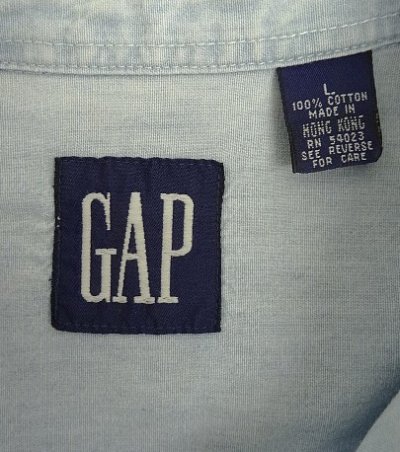 画像2: 90'S GAP 旧タグ 長袖 シャンブレーシャツ ブルー (VINTAGE)