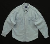 90'S GAP 旧タグ 長袖 シャンブレーシャツ ブルー (VINTAGE)