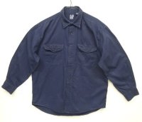 90'S GAP 旧タグ コットンツイル 長袖 ワークシャツ ネイビー (VINTAGE)